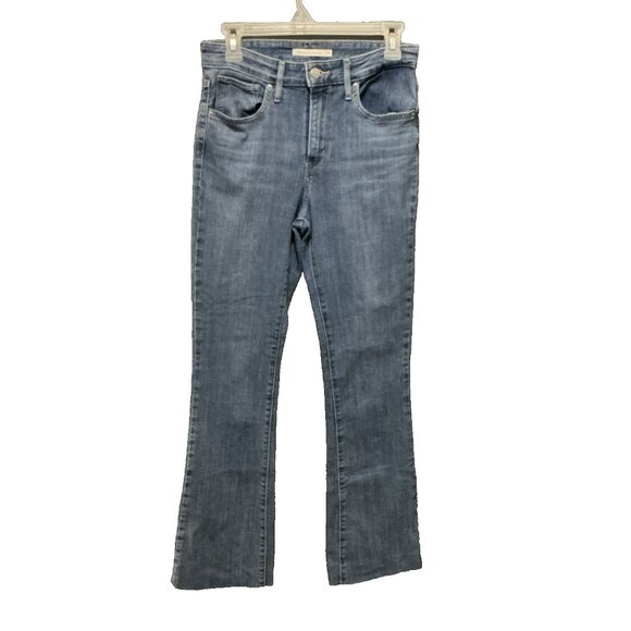 Levi's 725 High Rise Boot Cut Stretch Jeans Women's Size 28 Blue Denim Fast Ship - Picture 1 of 6